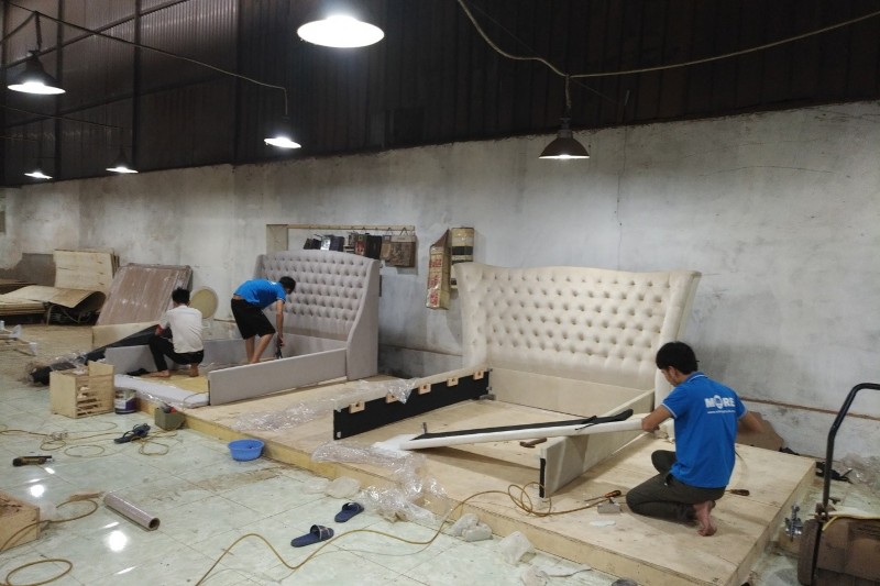 Giường bọc nỉ và đầu giường bọc nỉ đẹp, giá rẻ Giường bọc nỉ và đầu giường bọc nỉ đẹp, giá rẻ