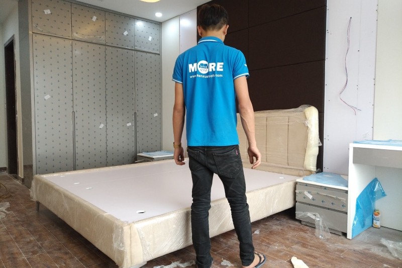 Giường bọc nỉ và đầu giường bọc nỉ đẹp, giá rẻ Giường bọc nỉ và đầu giường bọc nỉ đẹp, giá rẻ